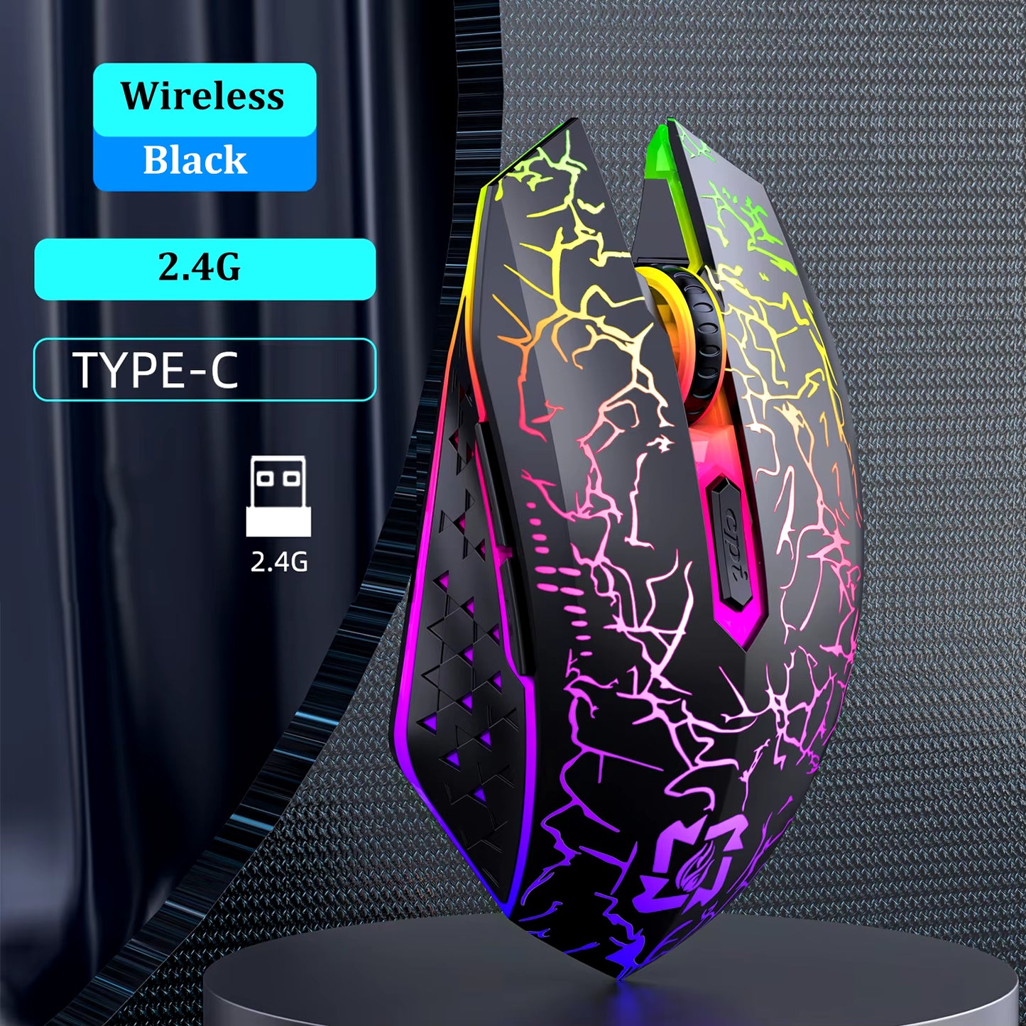 Silent Rechargeable 2.4G Bluetooth Gaming Mouse - 800-1200-1600 DPI for PC, Laptop & Macbook